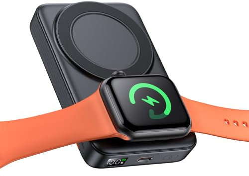Magsafe Powerbank 10000mAh para iPhone y Apple Watch Mcdodo 2 en 1 Batería Magnética Powerbank Magnético Inalámbrico, USB-C Mini Power Bank Portátiles para iPhone Serie 16/15/14/13/12/iWatch