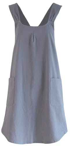 HDGSAFD Delantal Gris De 1 Pieza, Delantal De Jardín Para Mujer, Sin Babero, Accesorios De Cocina, Delantal Con Tiras Cruzadas Para Restaurante, Cocina Y Jardín
