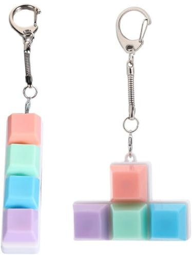 Abbdbd 2pcs Keyboard Keychain Keycap Keyring for Mobile Phone Backpack Pendant Fingertip Slow Pressure Toy Desktop Accessories