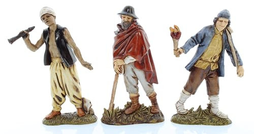 Moranduzzo Oriental, Wanderer, Mann mit Fackel für Krippe 10 cm Maßstab 1:20 - Unzerstörbare Krippenfiguren - Stil 700, Handbemalt, Offizielles Produkt, Hergestellt in Italien, Bildhauer M. Landi