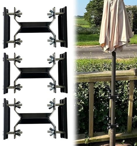 ANISUN Outdoor Schirmhalter Terrasse Schirmhalterung für Deck Balkon Geländer Schirmklemme