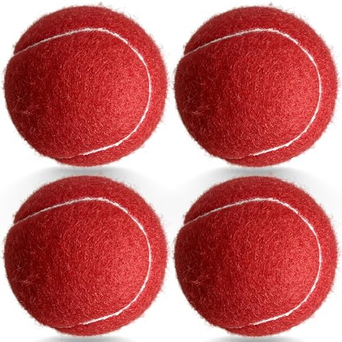 HiBallBall Tennis Balls, 4 Pack Practice Tennis Balls for Beginner, Training Tennis Balls for Pets Dogs