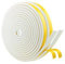 Lot de 2 rouleaux de ruban d'étanchéité autocollant en caoutchouc mousse blanc 10 mm (l) x 6 mm (D) pour fenêtres, portes, anti-collision, isolation phonique, 5 m de long