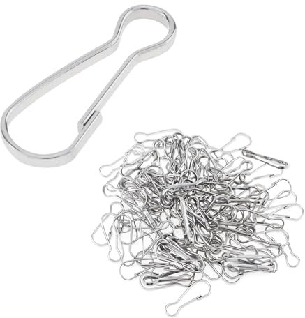 Smgda 100Pcs Flag Pole Clip Hooks, 25mm Metal Lanyard Snap Spring Clips Hooks, Stainless Steel Flag Snap Hooks for Key Chain/ID Card/DIY, Rust-Proof Lanyard Snap Clip Hooks