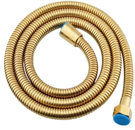 LPHFDCS Mira Shower Hose 1.5m Gold Flexible Anti Winding Handheld Shower Hose GI/2 High Pressure Bath Stainless Steel High Temperature Explosion-proof Shower Head Hose