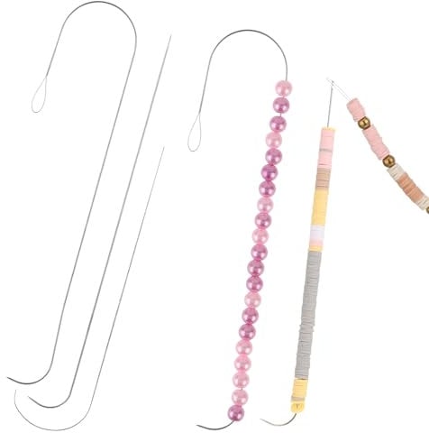 Aeaocvo 4-Piece Bead Spinner Needles, Stainless Steel Hooks for Jewelry Making, Bracelet Making & DIY Crafts