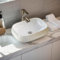 NUESTRA VIDA Lavabo Rettangolare in Ceramica, Lavandino di Appoggio Design Moderno 55 x 42 x 14 cm, Finitura Bianco Lucido, Lavandino Bagno per Bagno e WC Degli Ospiti