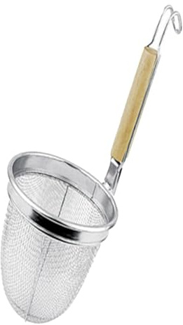 Noodle Cooking Basket - Stainless Steel Vermicelli Strainer, Large Hot Pot Spoon | Stainless Steel Dumpling Basket, Kitchen Strainer with Wooden Handle, for