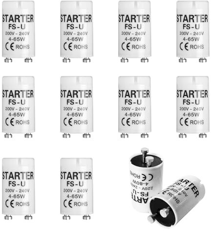 YdseozOA 12 Stück Starter für Leuchtstoffröhren, Leuchtstoffröhren Starter FS-U 4-65 W 220 V-240 V, Led Starter für Leuchtstoffröhren, für Leuchtstoffröhren Einzelschaltung