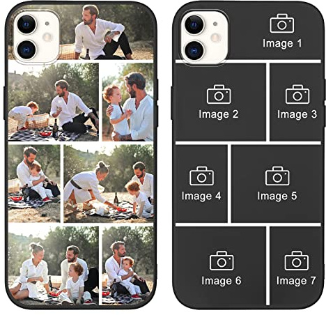 ZhuoFan Personalisierte Handyhülle für iPhone 12/iPhone 12 Pro 6,1, Personalisiert Hülle mit Selbst Gestalten Foto Bild Schutzhülle, Schwarz Silikon Stoßfest Individuelle Case für iPhone 12