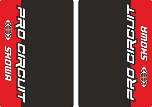 Upper Fork Decal Stickers Graphic Set Compatible with PRO Circuit SHOWA Suspension - Fit All Dirt Bikes - Adhesive Vinyl Red (Glossy)