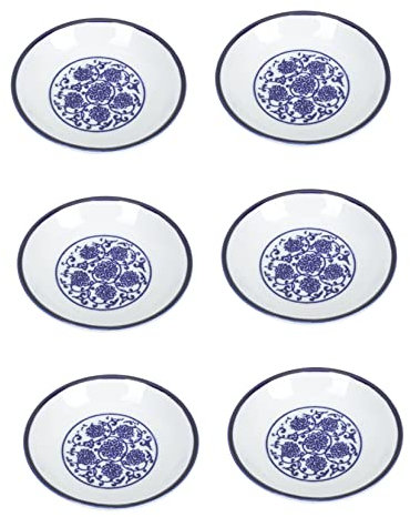 Alipis 4 Platos de Porcelana Blanca Y Pintados a Mano para Servir Salsas Condimentos Aperitivos Barbacoas Y Acampadas al Aire