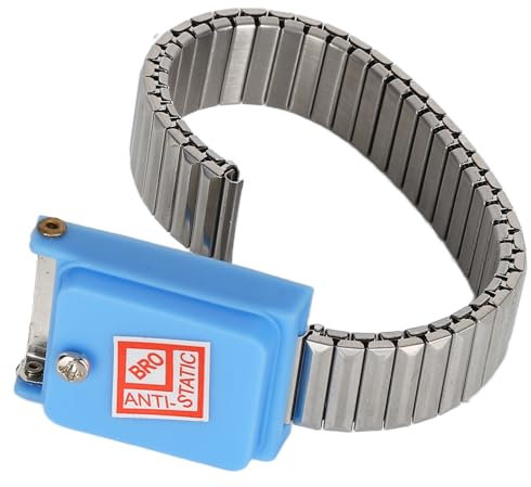 Fafeicy Schnurloses ESD-Armband, Kabelloses ESD-Armband, Verstellbares Kabelloses Armband ohne Statische Aufladung, Elastisches Kabelloses Entladungsarmband aus Metall, Heißluftpistolen