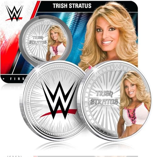 FANTASY CLUB Trish Stratus WWE 32 mm offizielle Sammelmünze – Hommage an die Königin des Rings und 7 Mal weibliche Champion – Limitierte Auflage für Fans und Sammler