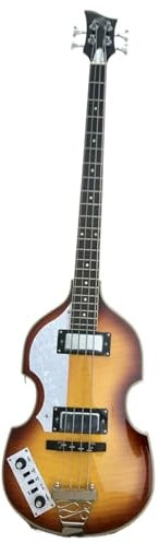 E-Gitarre-Starter-Set, 4-saitig, Sonnenuntergang-Farbe, hohl, professionelle Linkshänder, Violine, E-Bass