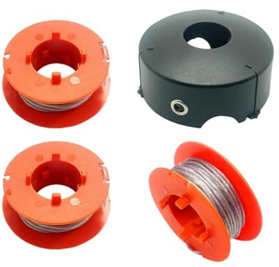 Lyshujli F016800175 Strimmer Spool Compatible with Bosch ART 23 26 30 Combitrim Easytrim Strimmer, Grass Trimmer Pro-Tap Automatic Spool Line with F016L71088 Cover (3 Spools + 1Cap)