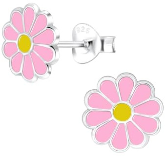 Monkimau Mädchen Ohrringe Blume | Ohrstecker aus 925 Sterling Silber | Kinderohrringe hypoallergen
