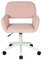 MEUBLE COSY Sedia da Ufficio Girevole Regolabile in Altezza Poltrona da Scrivania Toelette Seduta in Velluto a Coste con Ruote per Studio Camera da Letto, Rosa