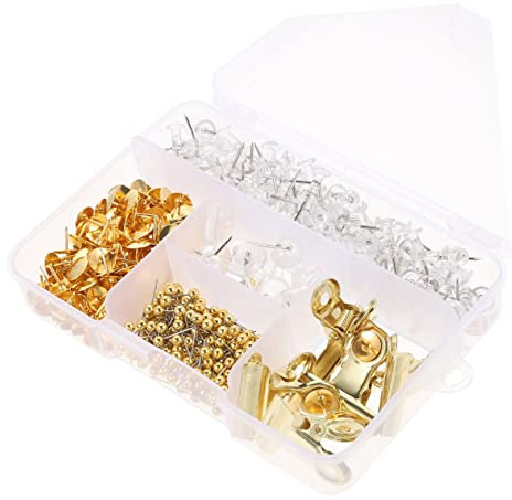 PartyKindom 1Set Office Supplies of Decorative Paper Clips Multi Functional Thumb Tacks and Portable Binder Clips for and Office Use