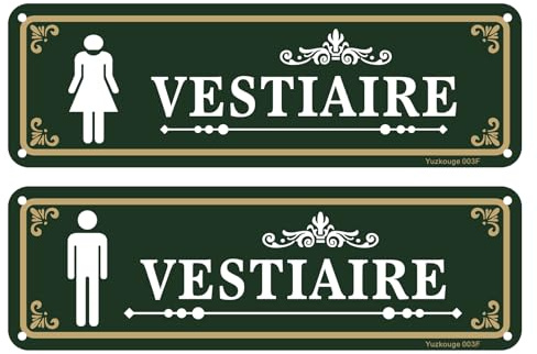 Yuzkouge Plaque en aluminium Vestiaire Home et Vestiaire Femme