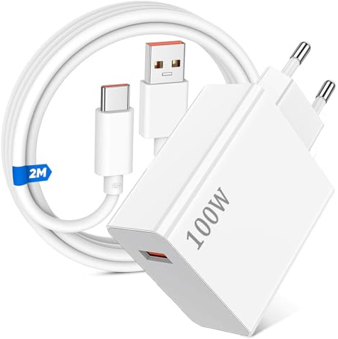 100W Chargeur Rapide avec Câble USB C 2m pour Xiaomi 17 Pro Max 17 15 14 13 Ultra POCO X7 Pro F6 X4 5G, Chargeur Turbo pour Redmi Note 13 14 5G 14T 13T POCO Pad M6 Mi 10T Lite