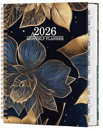 Wochenplaner: Akademischer Planer mit Layout, glatte Notizen, Blumenmuster monatlich für Lehrer, Studenten, Kalender, Tagebuch, Zeiterfassung, Büro, Studienplaner, Familien-Termin-Organizer
