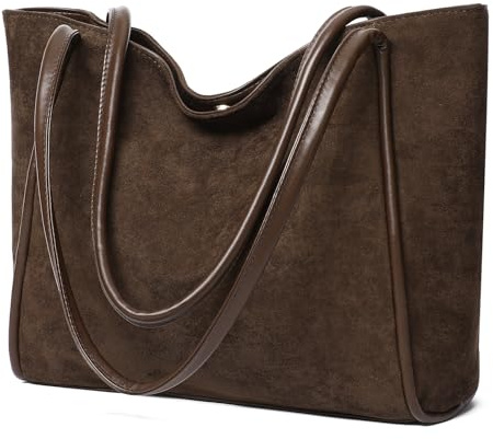 SENDEFN Handtasche Damen, Tote Bag Große, Shopper Tasche mit Knopfverschluss und Innere Reißverschlusstasche, Schultertasche für Arbeit, Einkauf, Reisen