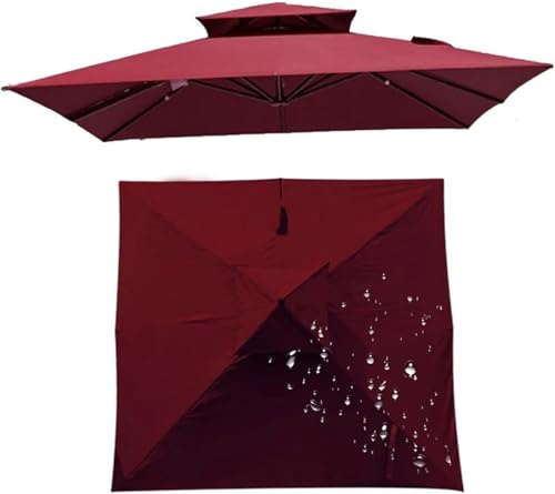 Auvent De Remplacement pour Parasol 2.5/3/3 * 4 M,8 Baleines en Acier, Toile De Parasol Déporté Remplacement pour Cour,Jardin,Plage, Protection UV 50+ (Rouge, 2.5 * 2.5m)