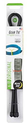 Gear Tie® Reusable Rubber Twist Tie™ 24 in. - 2 Pack schwarz