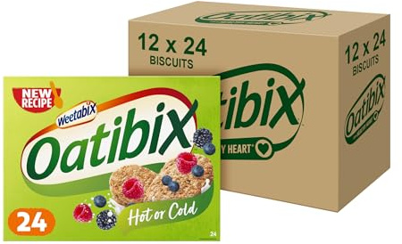 Oatibix Pack of 12 x 24 Biscuits – 100 percent Wholegrain Oats – Beta-Glucans For Healthy Cholesterol – Low Sugar & High Fibre – Protein to Support Muscles & Bones