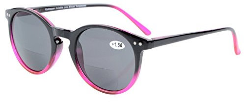 Eyekepper Schluesselloch Stil Federschanier Runde Bifocal Sonnenbrille Sonne Leser Schwarz-Rot +3.0