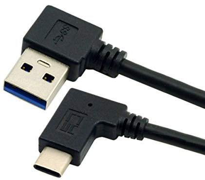 chenyang Câble de données USB 3.1 USB-C réversible coudé à 90 degrés vers la gauche A mâle pour tablette et téléphone portable