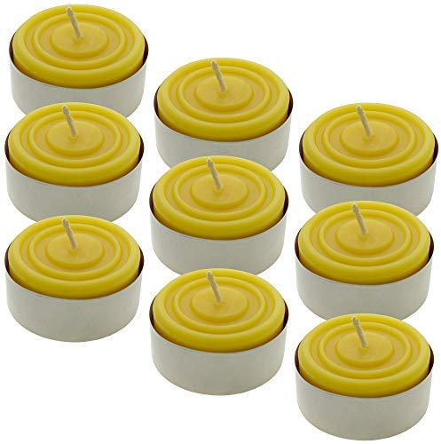 9 Maxi-Teelichter in Aluschalen aus 100% reinem Bienenwachs