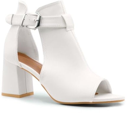 Fashion Thirsty Ladies Womens Block Mid High Heels Chunky Sandals Open Toe Party Shoes Size New