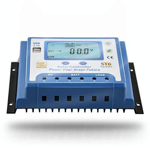 Solar 60A Controlador de carga solar 12V 24V con doble salida USB 5V retroiluminación Pantalla LCD Carga de panel solar
