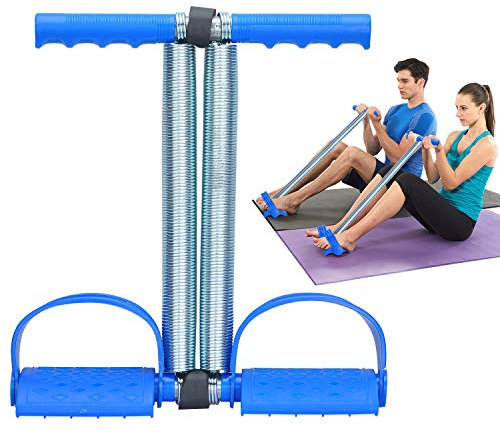 COVVY Multifunktionale Sportgerät Pedal Bodybuilding Expander Feder Schlauch Fußpeda Zugseil Fitness (Blau)