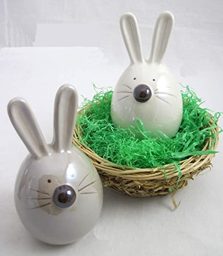 Schleiß 1 Keramik Osterhase rund, Sortiert ca.14cm Creme/beige