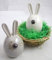 Schleiß 1 Keramik Osterhase rund, Sortiert ca.14cm Creme/beige