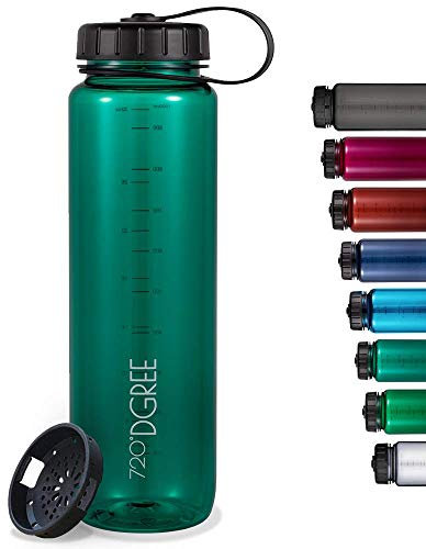 720°DGREE Botella de Agua Basic “simplBottle” – 1 Litro, 1000ml, Verde | Sin BPA Beber, Deportiva, Outdoor, Niños