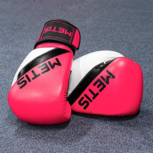 Gants de Boxe METIS | 6oz - 16oz Gants de Boxe pour Homme et Femme | Gants MMA | Gants UFC | Gants Sac de Frappe | Gants de Boxe Homme, Gants de Boxe Femme (16oz, Rose)