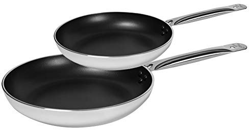 Topkapi Gourmet-Küche: 2-tlg Expert Pfannen-Set „Duo“ bestehend aus 22cm + 26cm Pfannen, Antihaft, Induktion, Aluminium, Triple Beschichtung, Griff aus Edelstahl, Profi-Qualität