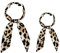 Allegra K 2 Stücke Damen dünner Schal Leopard bedrucktes Haarband langes Halstuch Halstuch Hellbraun Hellbraun 88x5cm