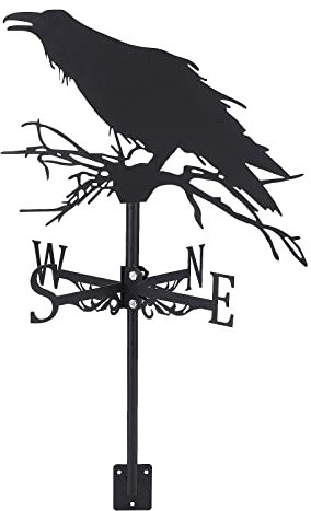 SUPERDANT Krähe Wetterhahn Wetterfahne Personalisierte Wetterhahn für Garten Wetterfahnen Für Gartendekoration Bauernhausdach Dekoratives Outdoor Garten Weathervane Halloween Dekoration