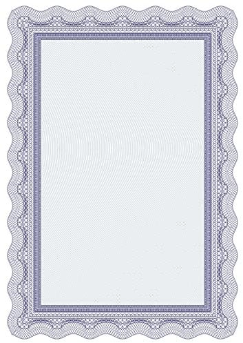 25 x Blue Certificate Paper Printed on Premium 120GSM Paper