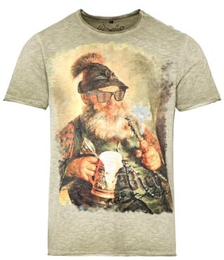 Hangowear Herren T-Shirt Bier-NARRISCH Oliv, 3XL