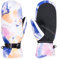 Roxy Jetty Insulated Snowboard/Ski Mittens, Large, Bright White Pansy Pansy