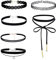 Choker-Halskette für Frauen, 6-teiliges schwarzes Choker-Halsketten-Set, schwarze Spitze, Tattoo, Samt, Choker, für Frauen und Teenager-Mädchen