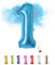 LITTLE BIRTHDAY | Zahlen Luftballon | Folienballon | Helium Gas Balloon Ballon | 101 cm | 0 1 2 3 4 5 6 7 8 9 in vielen Farben | Geburtstag | Kindergeburtstag | Deko | blau 1