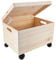 Creative Deco XXL Große Holzkiste mit Deckel und Rollen | 40x30x24 cm (+/-1cm) | Holztruhe Erinnerungsbox Baby Holzbox mit Deckel und Griffen | Leicht zu transportieren | ROH & UNGESCHLIFFEN