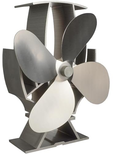 Forest Master SuperFast Mini Stove Fan - Patent-Pending, UK-Engineered, Heat-Powered, Energy-Saving for Wood/Log Burners - Efficient, Silent-Operation Fireplace Fan, Stainless Steel